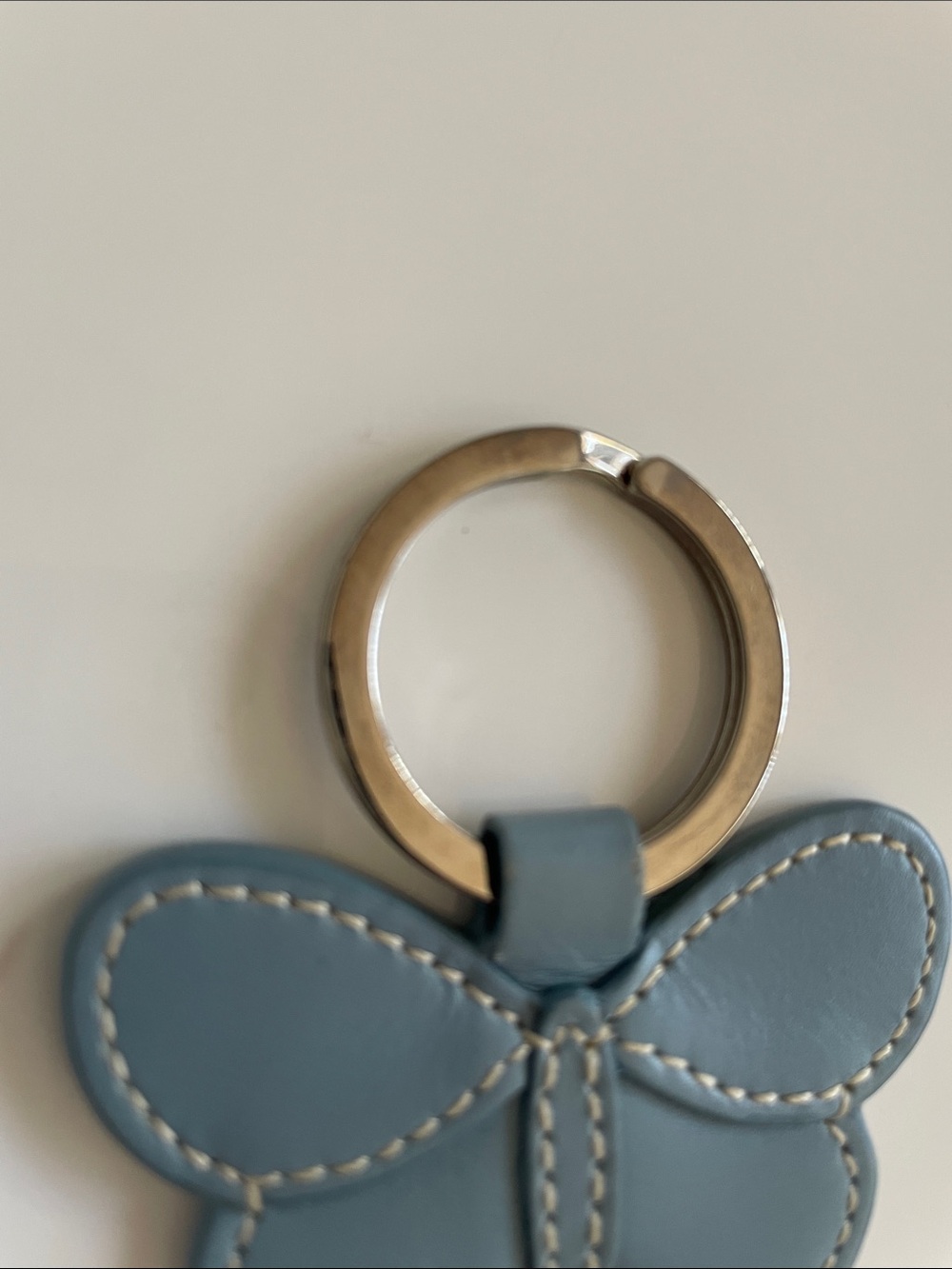 COACH Vintage Blue Leather Butterfly Keychain - Picture 3 of 9